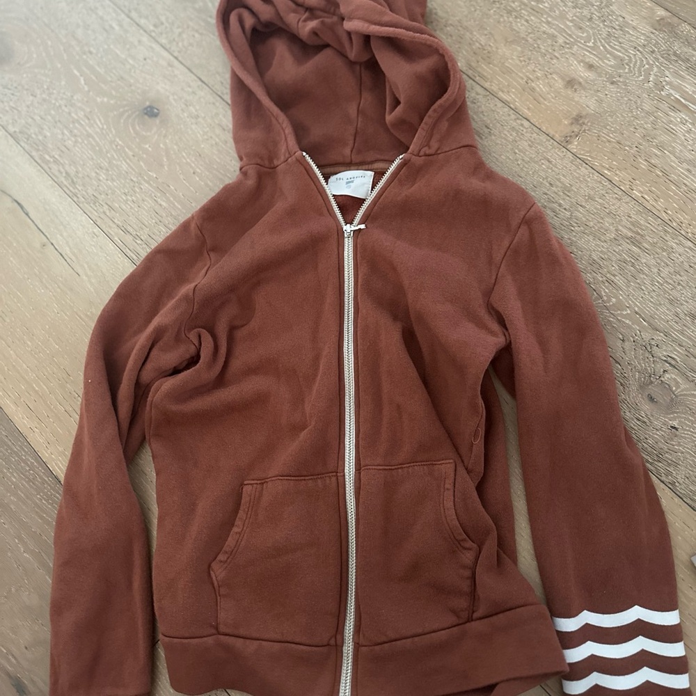 Sol Angeles Rust Hoodie with White Stripes